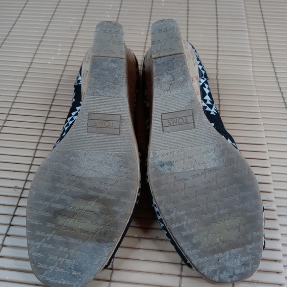 Toms women's cork wedge 3" heel open toe fabric sa - Picture 10 of 10